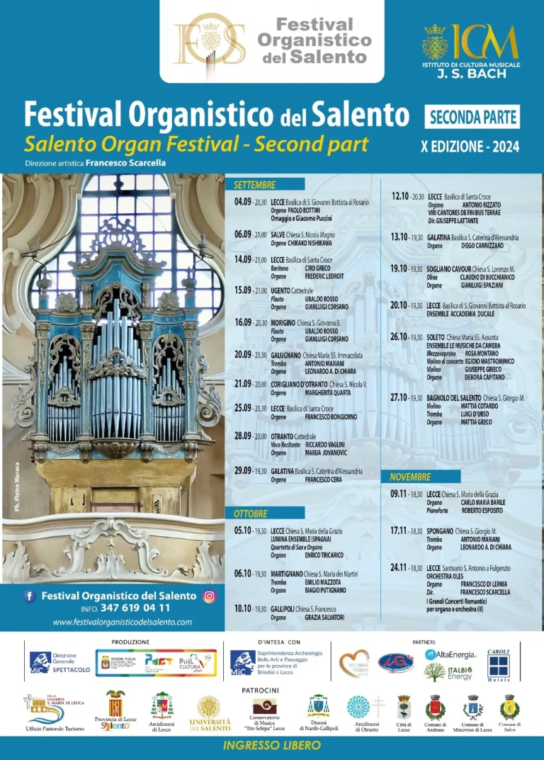 Festival Organistico del Salento - X Edizione - 2024 - Seconda Parte