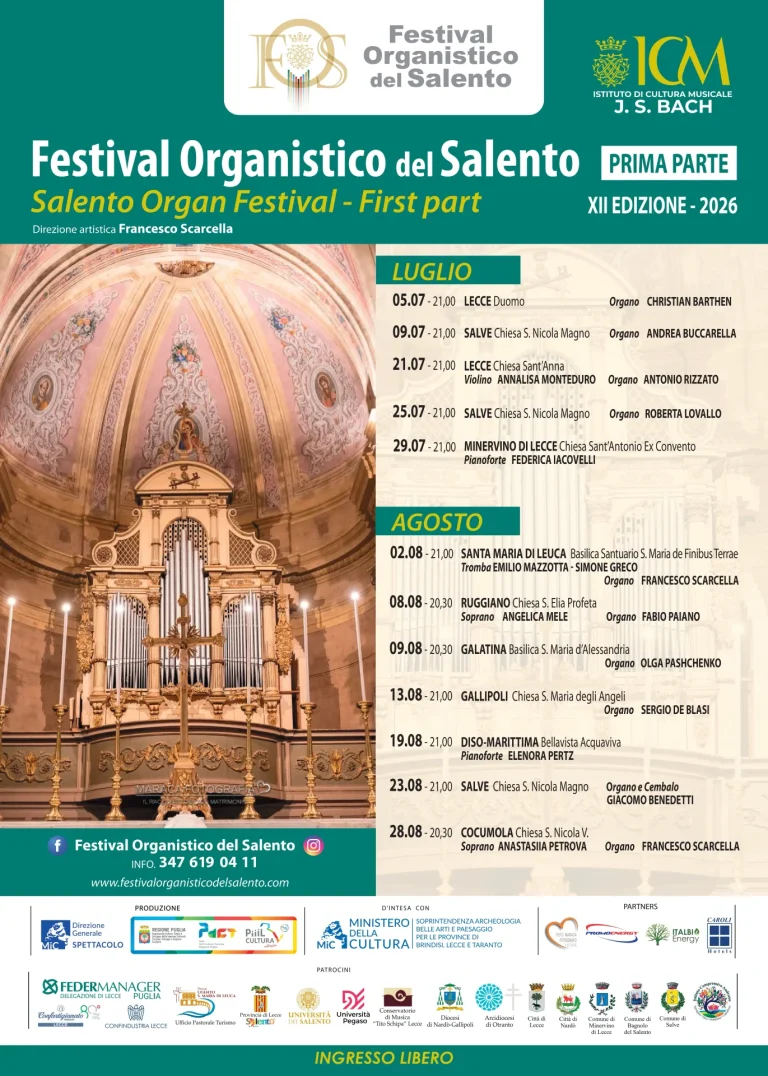 Festival Organistico del Salento 2026 - XII edizione - parte 1
