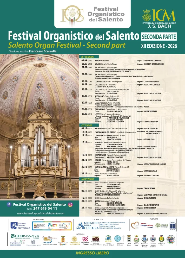 Festival Organistico del Salento 2026 - XII edizione - parte 2