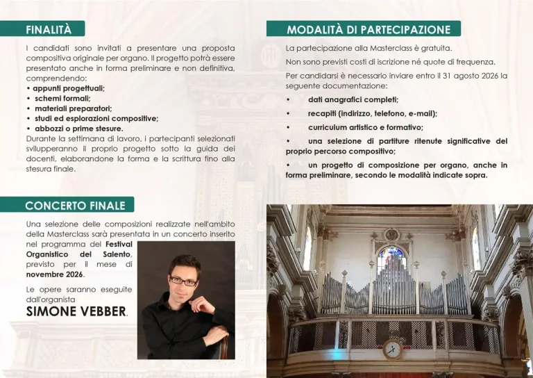 Festival Organistico del Salento - Masterclass 24-26 Settembre 2026 - 2